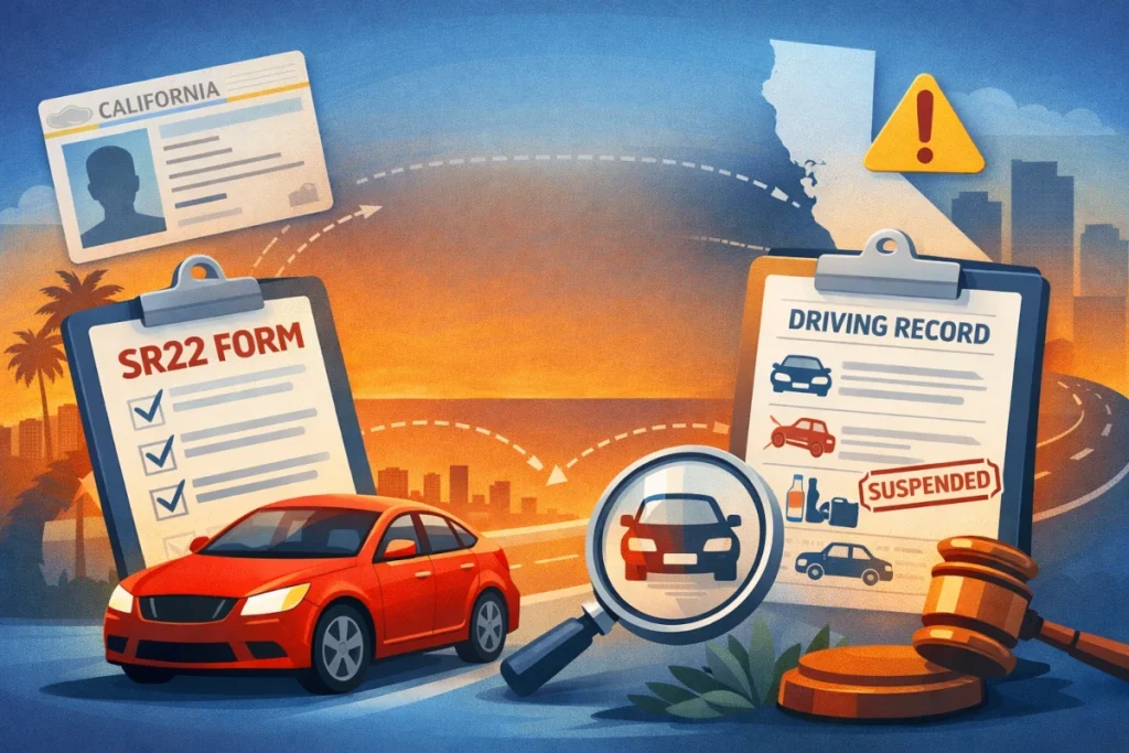 relationship between SR22 and driving records California